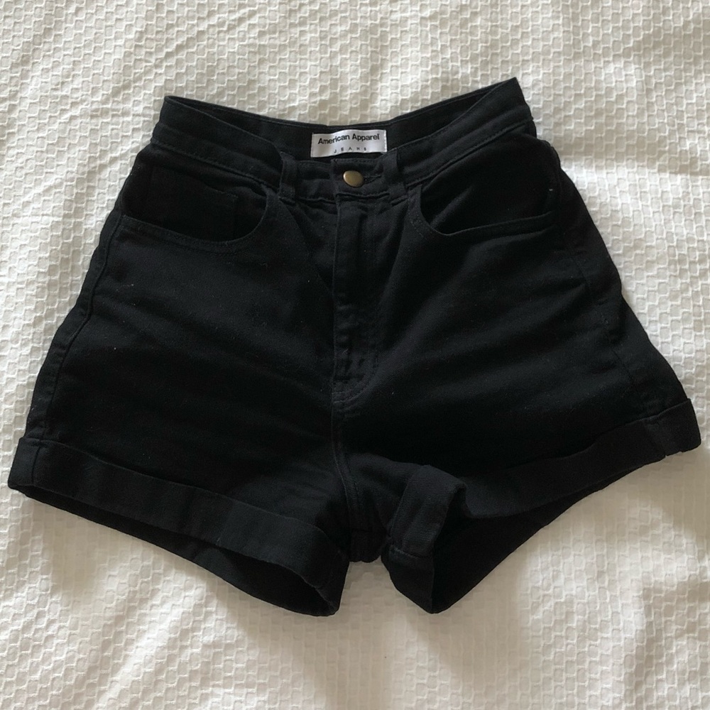 AA Black Denim Shorts